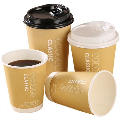 Bicchierini Caffe 8oz/12oz/14oz/16oz/22oz paper cup disposable kraft double wall paper cups for hot drinks